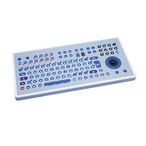 GeBE Picture PC Folientastatur mit Trackball, Tischtastatur, USB. Made in Germany (GFT-105)