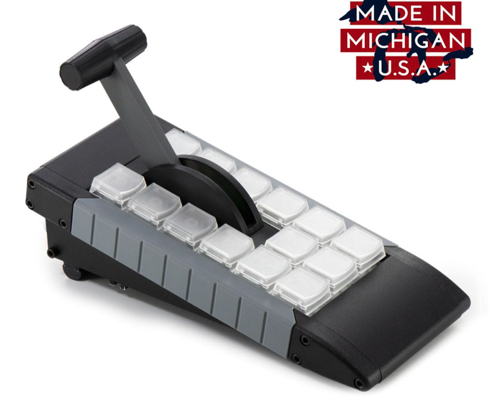 GeBE Picture NEU: X-Keys XKE-14 Programmierbare Tastatur mit integriertem T-Bar-Fader und Beleuchtung